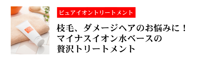 ピュアイオンミストの水で作ったマイナスイオントリートメント